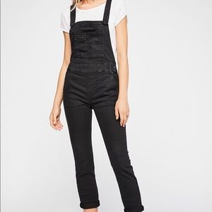 Free People Washed Denim Overalls